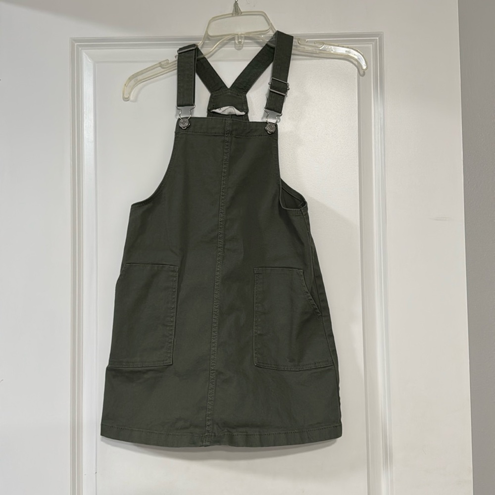 Girl’s H&M Overall Dress. Army Green. Size 9/10.
